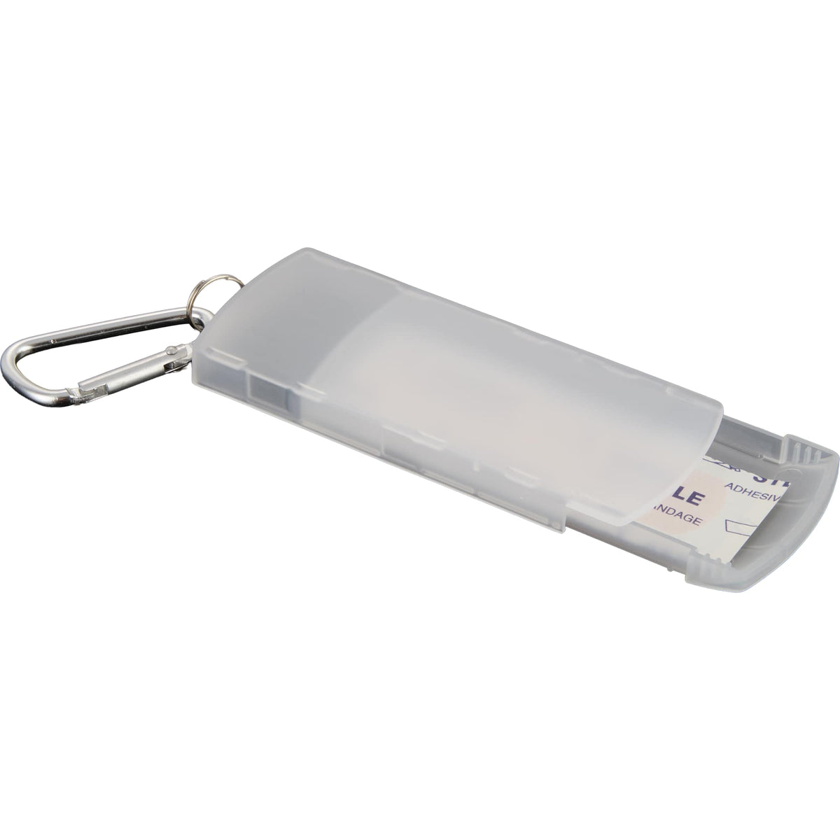Refillable Bandage Dispenser with Carabiner - Clear - Detail