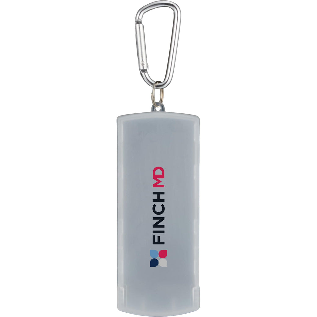 Refillable Bandage Dispenser with Carabiner Full Color - Clear - Front