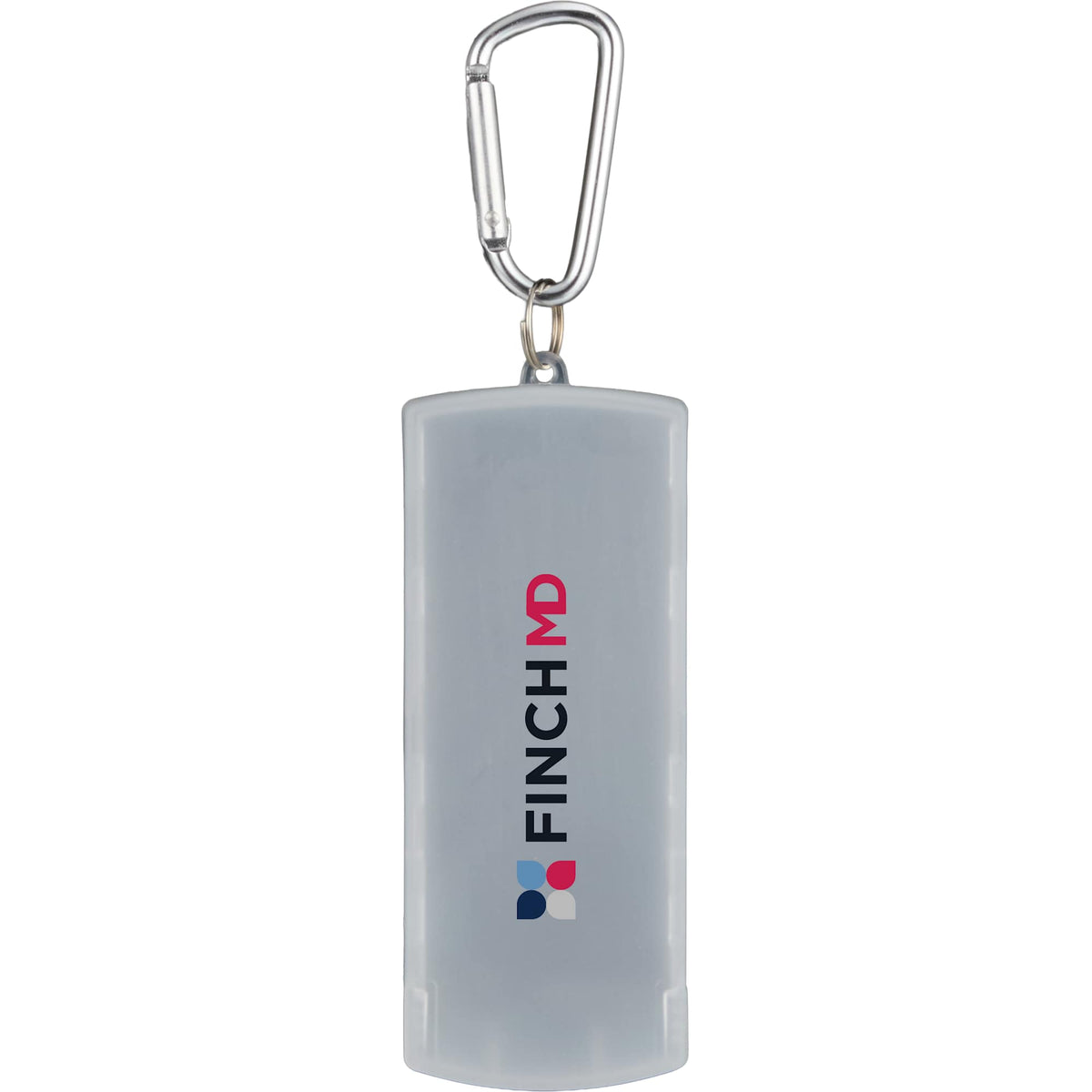 Refillable Bandage Dispenser with Carabiner Full Color - Clear - Front