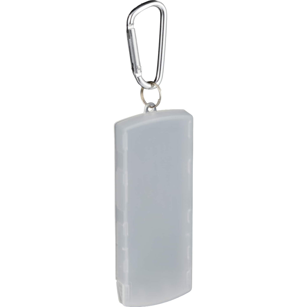 Refillable Bandage Dispenser with Carabiner Full Color - Clear - Right Angle
