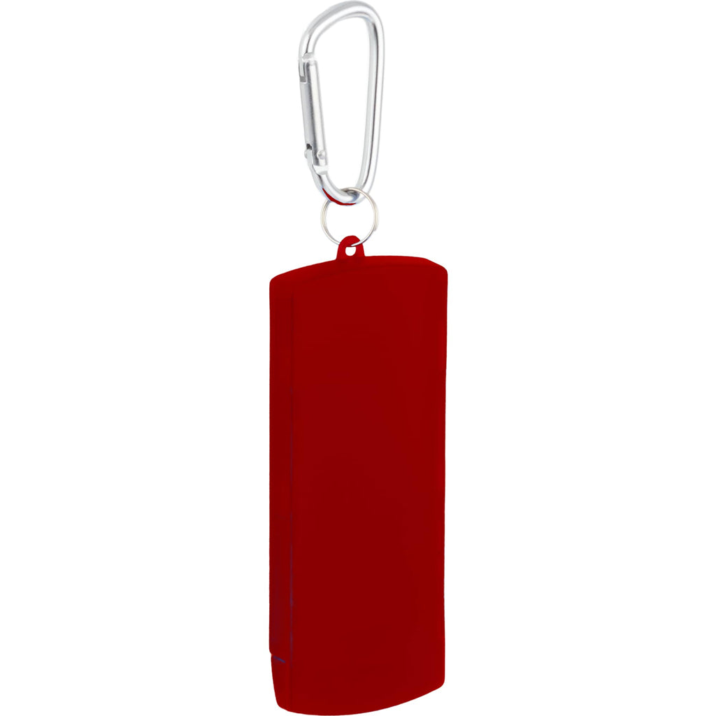 Refillable Bandage Dispenser with Carabiner Full Color - RED - Right Angle