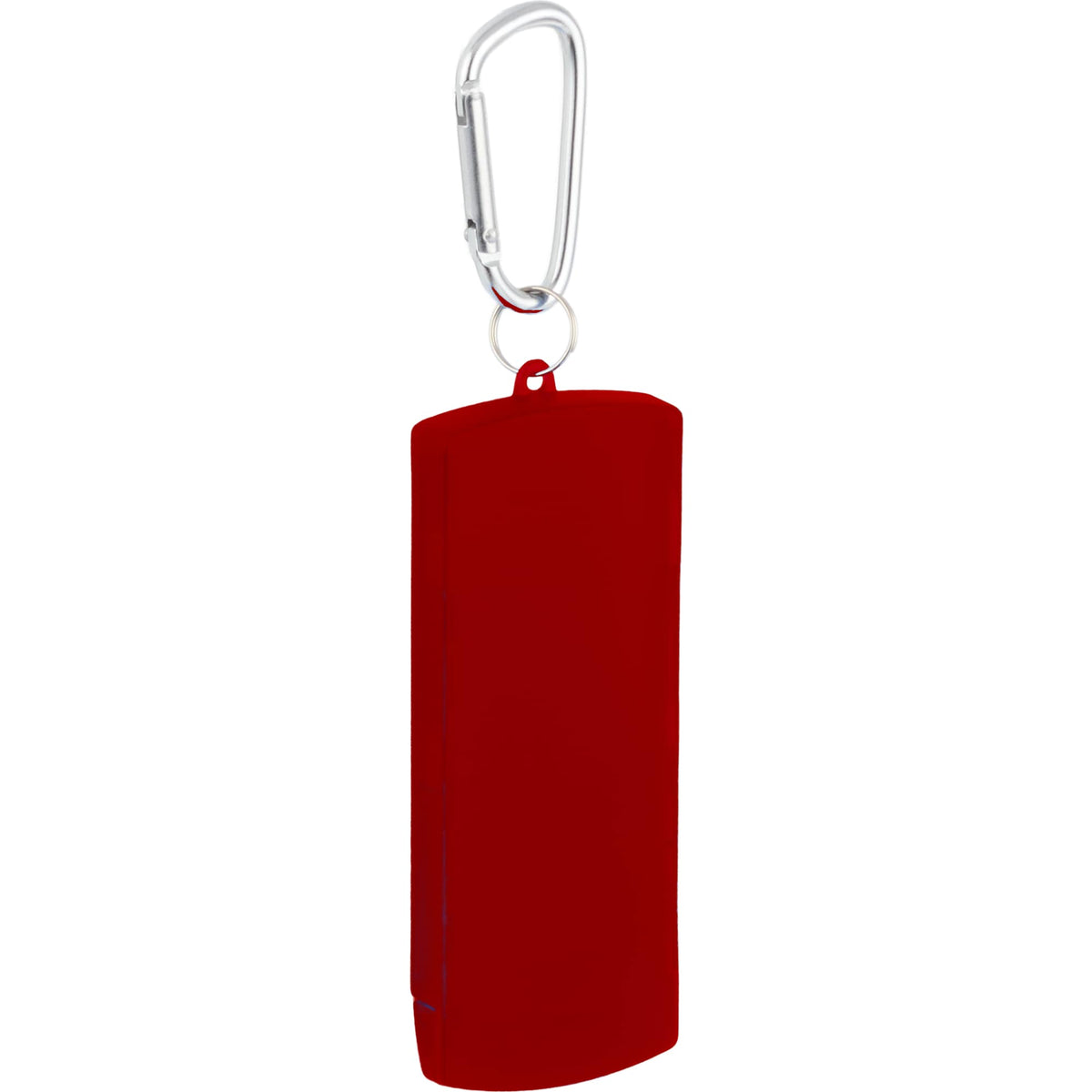 Refillable Bandage Dispenser with Carabiner - RED - Right Angle