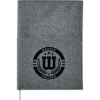 Refillable Canvas Notebook with Front and Back Pockets, 5 x 7 Inches - Black - Front 2