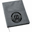 Refillable Canvas Notebook with Front and Back Pockets, 5 x 7 Inches - Black - Front