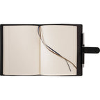 Refillable Journal with Tab and Loop Closure, 6.5 x 8.25 Inches Debossing - Black - Front 2