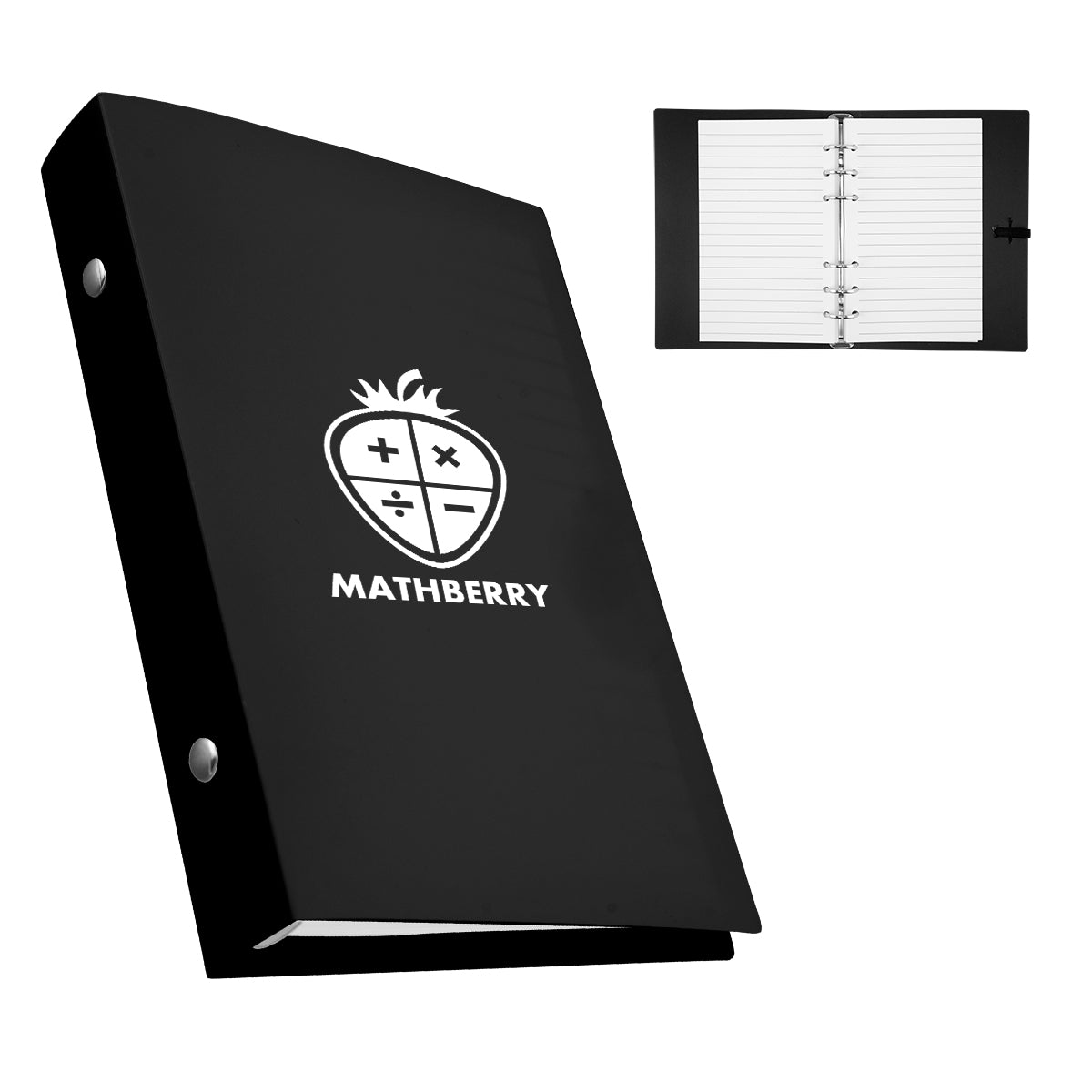 Refillable Mini Binder, Frosted and Recycled - Black - Silk Screen