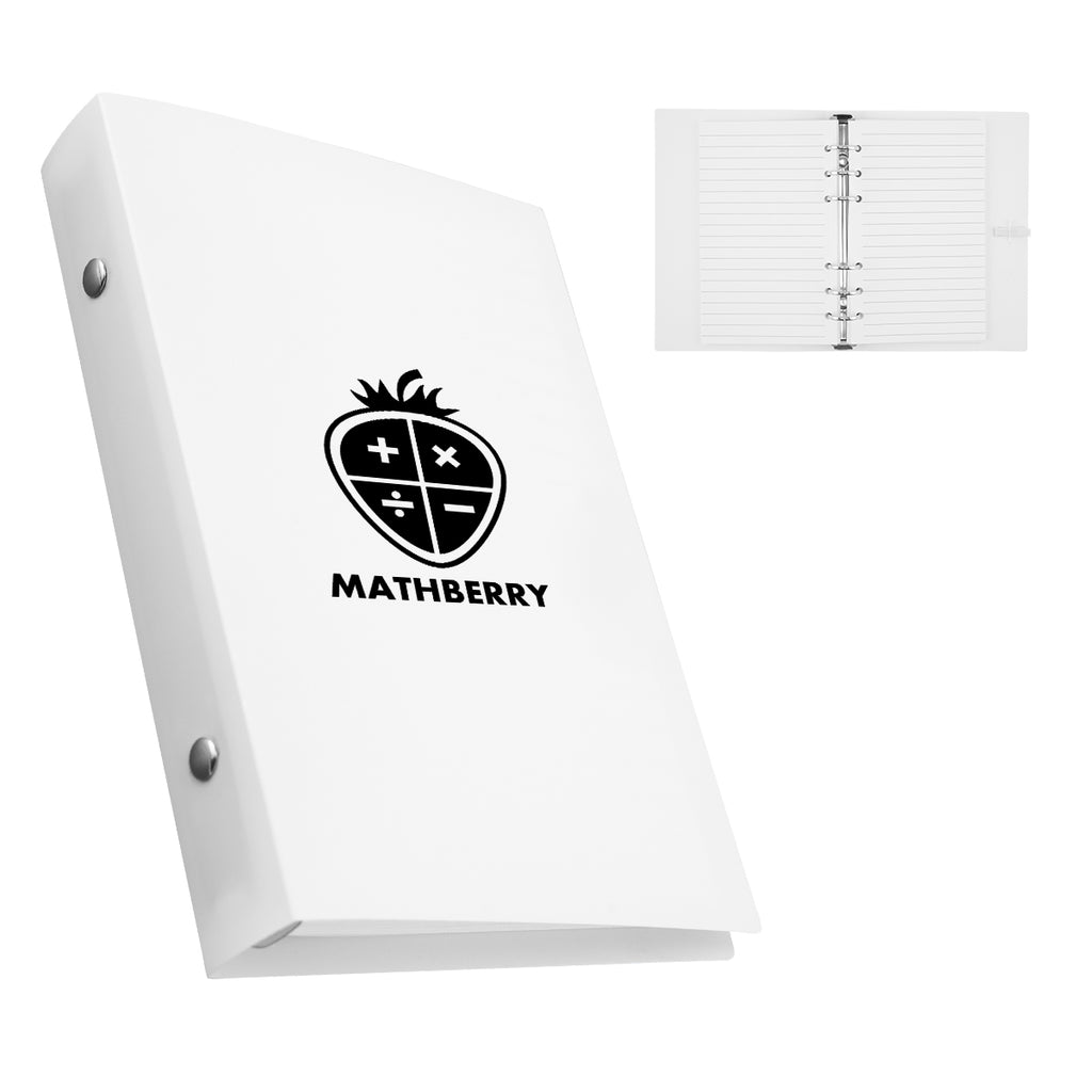 Refillable Mini Binder, Frosted and Recycled - White - Silk Screen