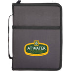 Refillable Zip Journal Folio in Recycled Ocean Plastic - Charcoal - Front