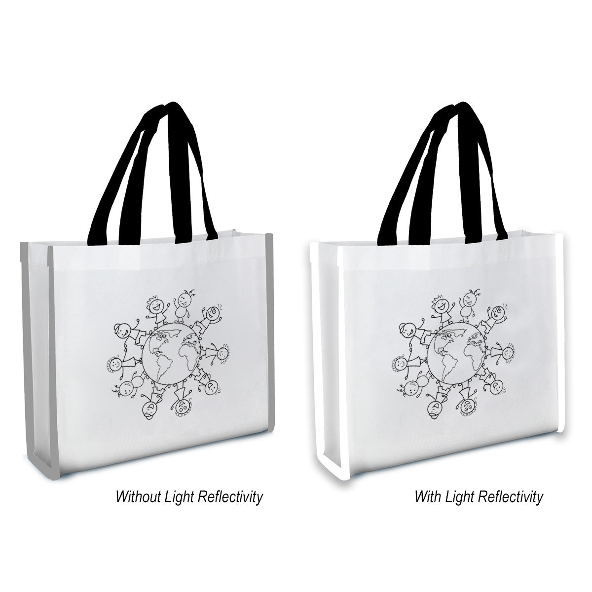 Reflective Coloring Tote Bag with Crayons, Non-Woven - Silk Screen
