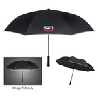 Reflective Edge Inversion Umbrella, 48 Inch Arc - Black with Black - Colorbrite