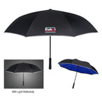 Reflective Edge Inversion Umbrella, 48 Inch Arc - Royal Blue Lining - Colorbrite
