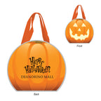 Reflective Halloween Pumpkin Tote Bag, Non-Woven - Orange - Silk Screen