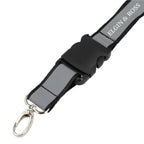 Reflective Lanyard in Recycled Polyester, 1 Inch - Black - Front