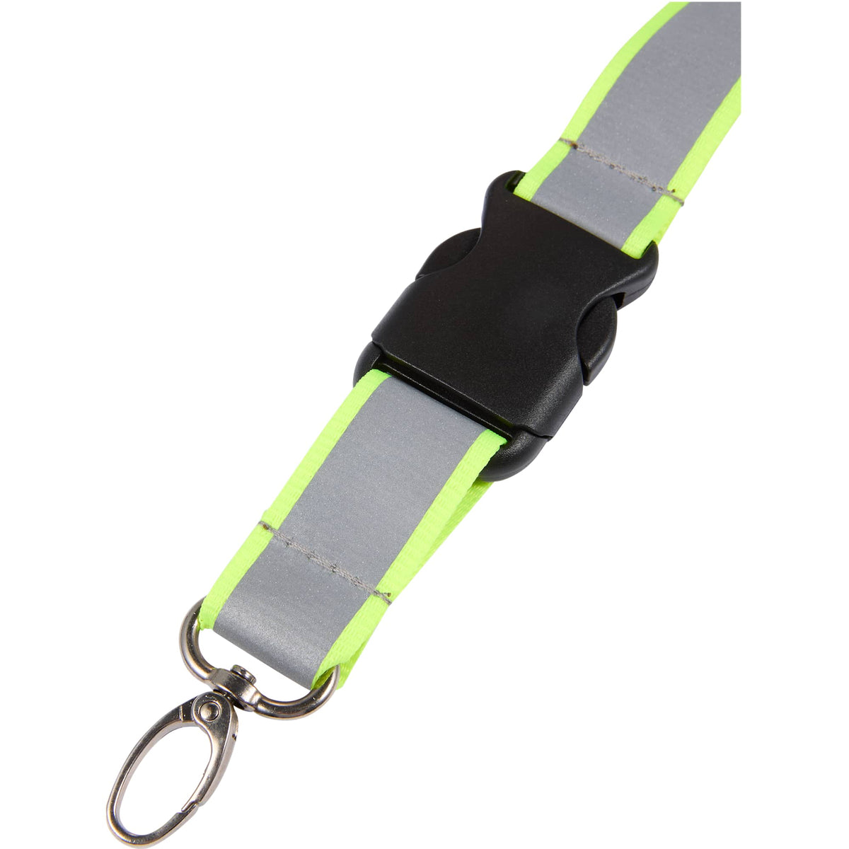 Reflective Lanyard in Recycled Polyester, 1 Inch - Yellow - Detail