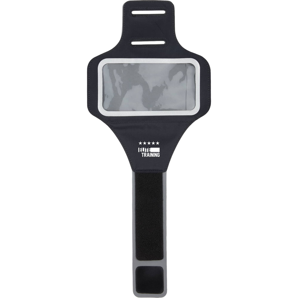 Reflective Phone Arm Band for Running Full Color - Black - Front
