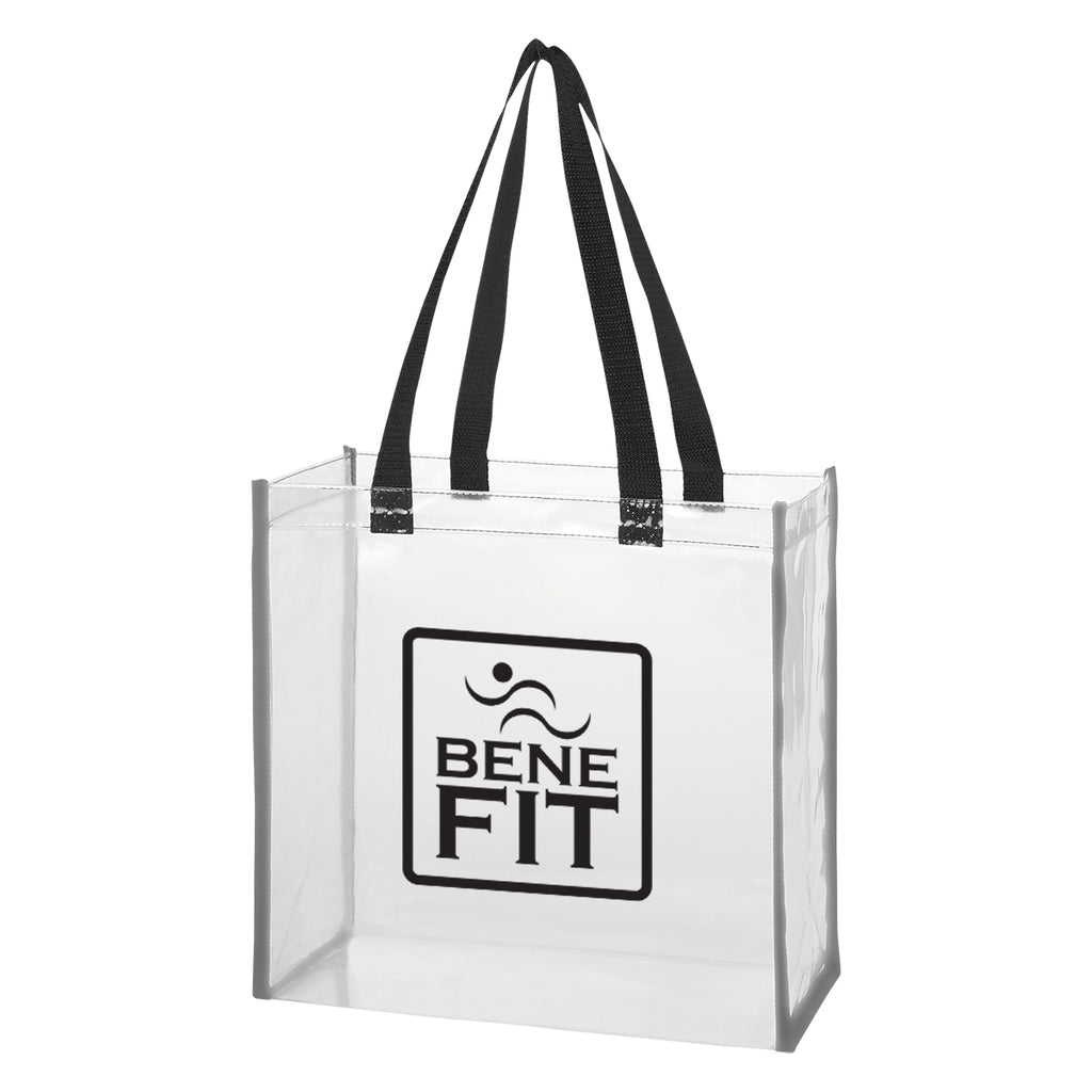Reflective Shopper Tote Bag in Clear EVA - Nonreflective_Silkscreen