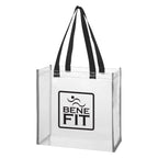 Reflective Shopper Tote Bag in Clear EVA - Nonreflective_Silkscreen