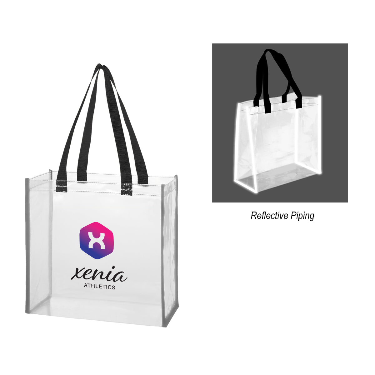 Reflective Shopper Tote Bag in Clear EVA - Reflective Shopper Clear EVA Reflective Tote Bag