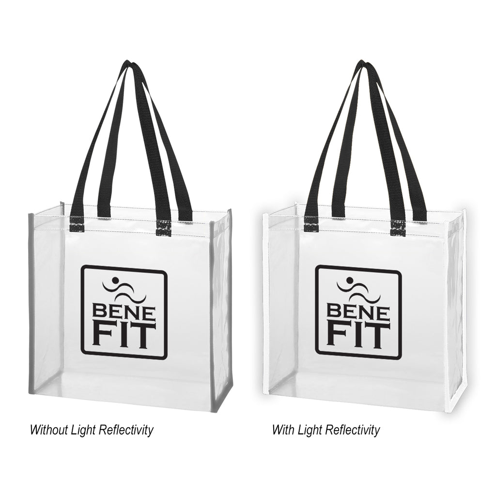 Reflective Shopper Tote Bag in Clear EVA - Silk Screen