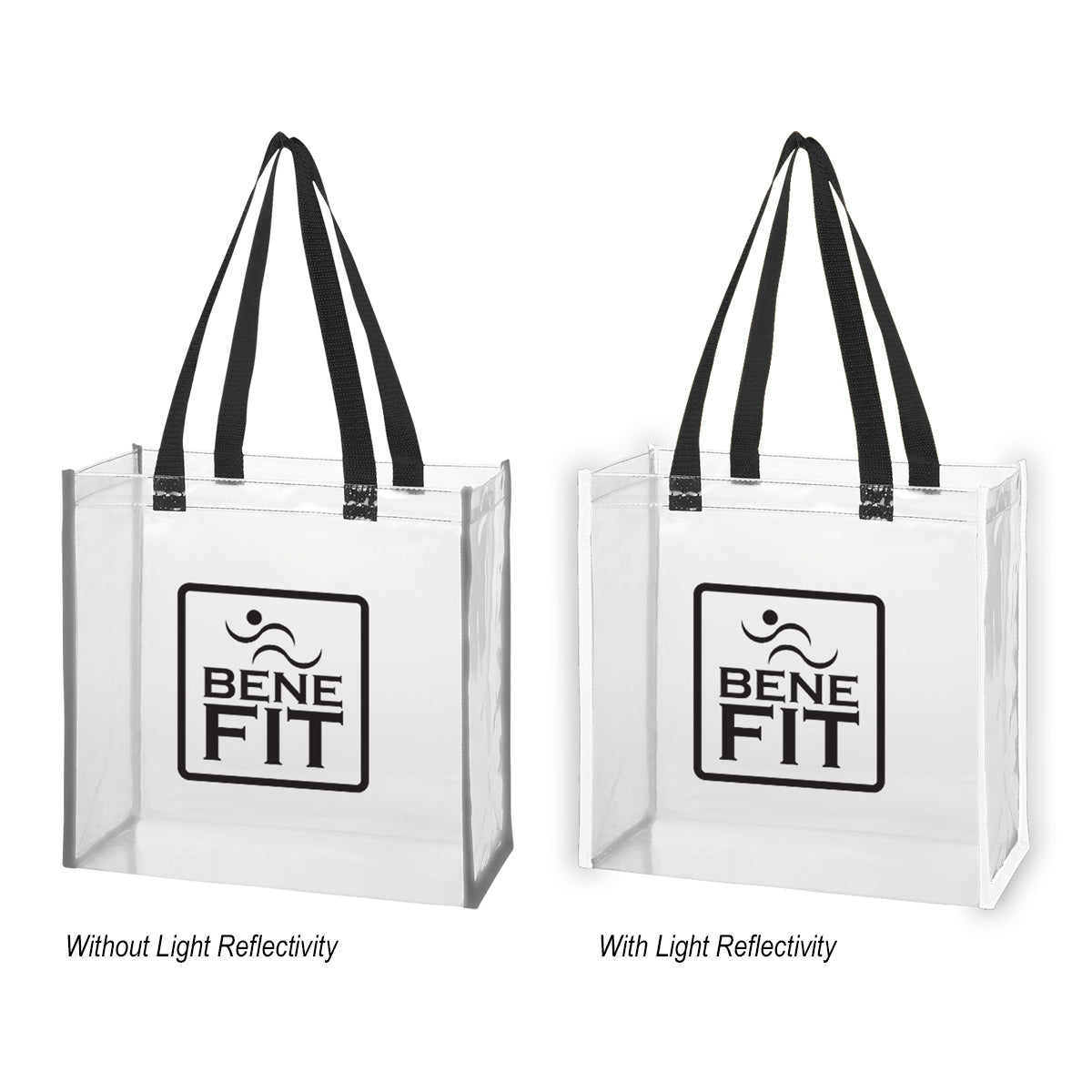 Reflective Shopper Tote Bag in Clear EVA - Silk Screen
