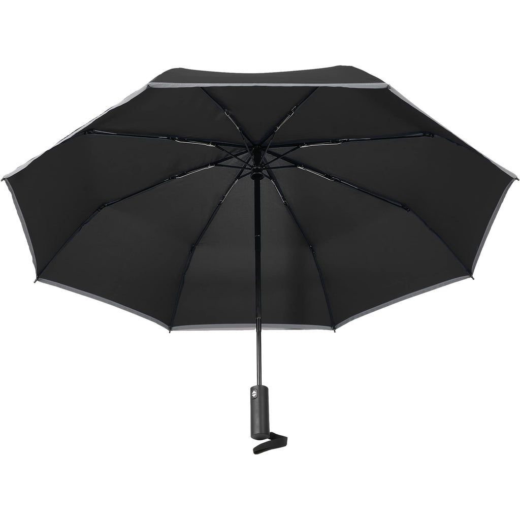 Reflective Trim Auto Umbrella in Recycled Fabric, 48 Inch - Black - Detail 2