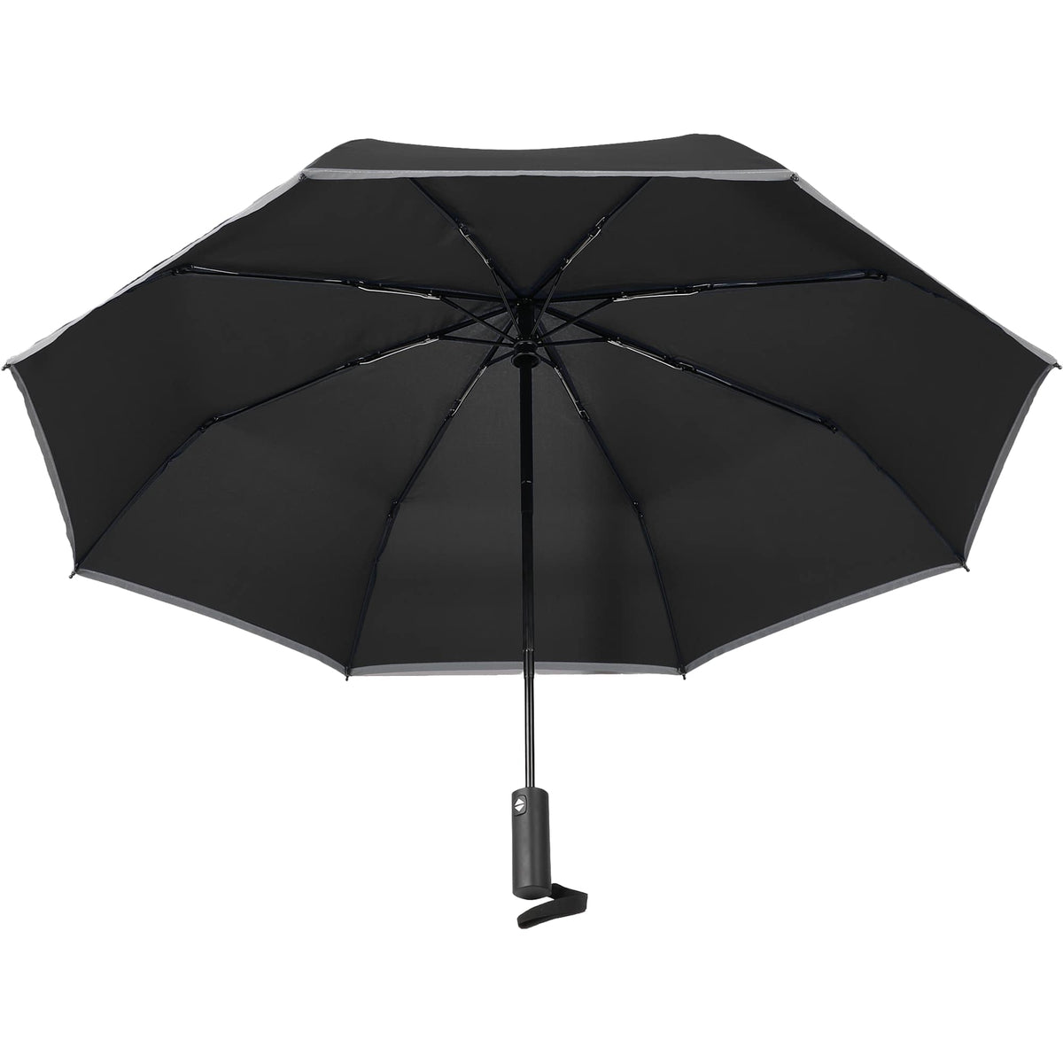 Reflective Trim Auto Umbrella in Recycled Fabric, 48 Inch - Black - Detail 2