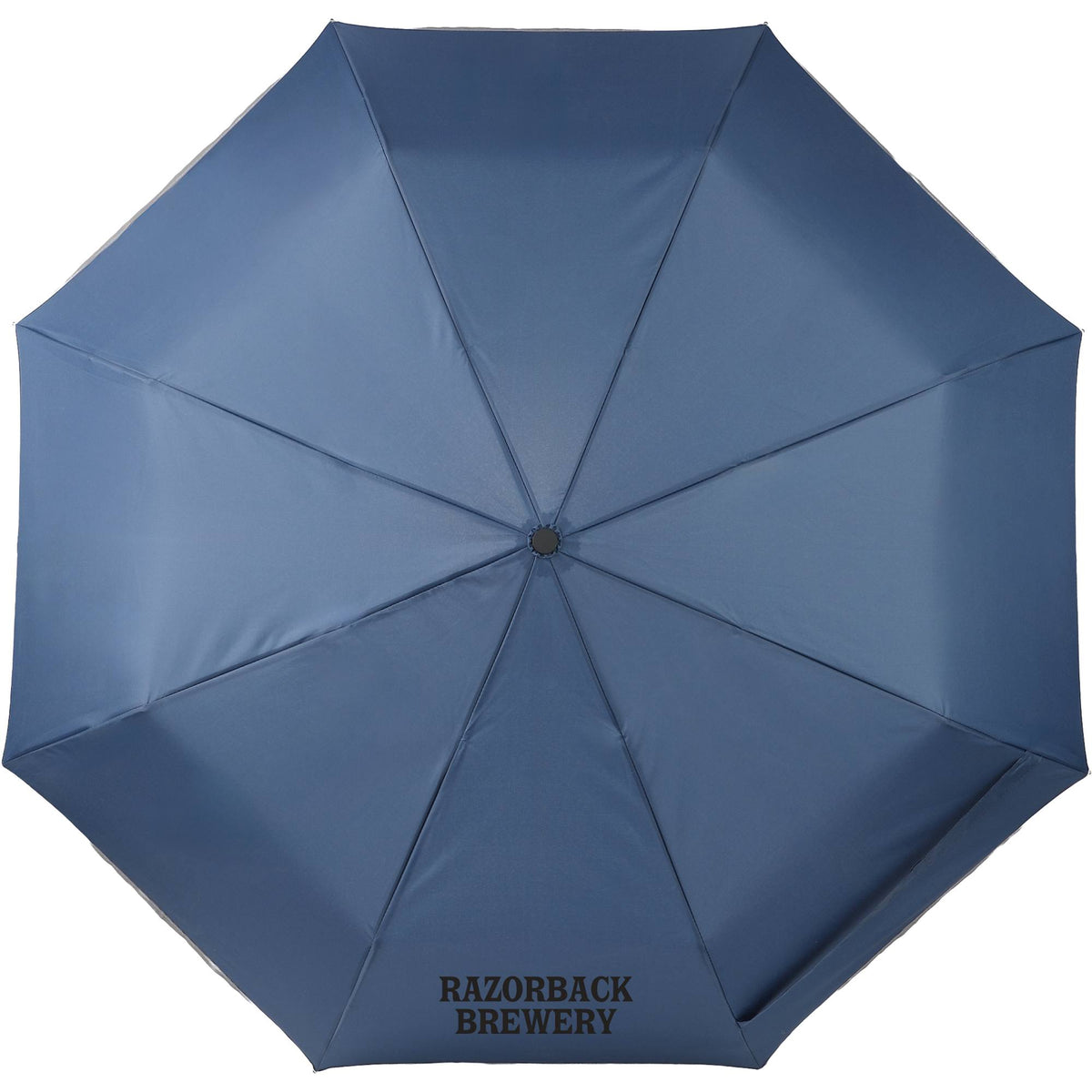 Reflective Trim Auto Umbrella in Recycled Fabric, 48 Inch - Navy - Front
