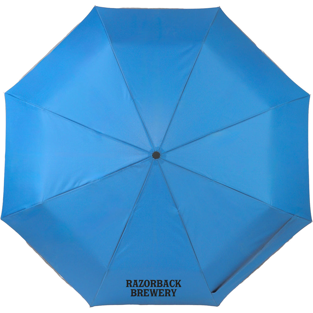 Reflective Trim Auto Umbrella in Recycled Fabric, 48 Inch - Royal - Front