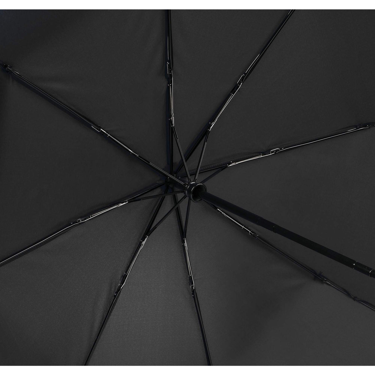 Reflective Trim Auto Umbrella in Recycled Fabric, 48 Inch Transfer - Black - Detail
