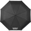 Reflective Trim Auto Umbrella in Recycled Fabric, 48 Inch Transfer - Black - Front