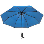 Reflective Trim Auto Umbrella in Recycled Fabric, 48 Inch Transfer - Royal - Detail 2