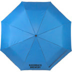 Reflective Trim Auto Umbrella in Recycled Fabric, 48 Inch Transfer - Royal - Front