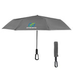 Reflective Umbrella with Carabiner Handle, 46 Inch Arc - Gray - Colorbrite