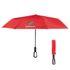 Reflective Umbrella with Carabiner Handle, 46 Inch Arc - Red - Colorbrite