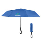 Reflective Umbrella with Carabiner Handle, 46 Inch Arc - Royal Blue - Colorbrite