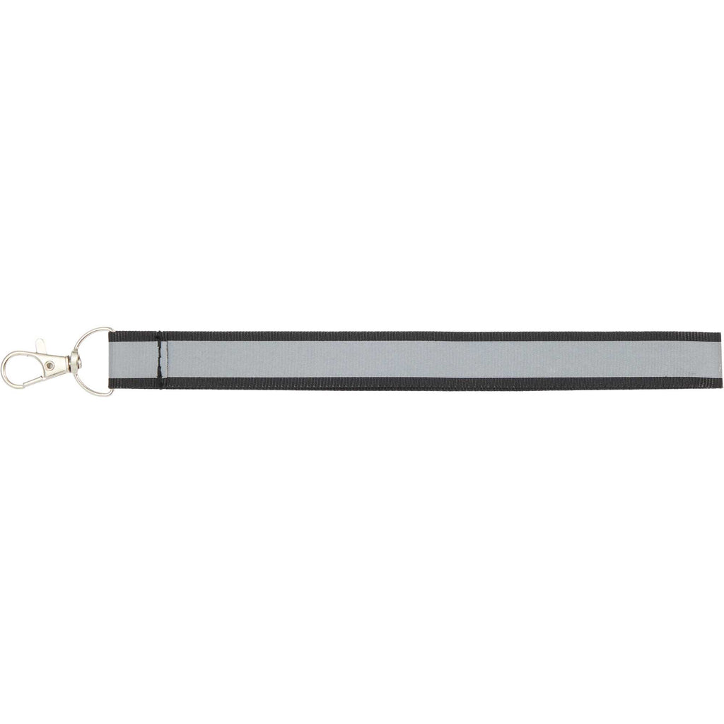 Reflective Wrist Lanyard in Recycled Polyester - Black - Back