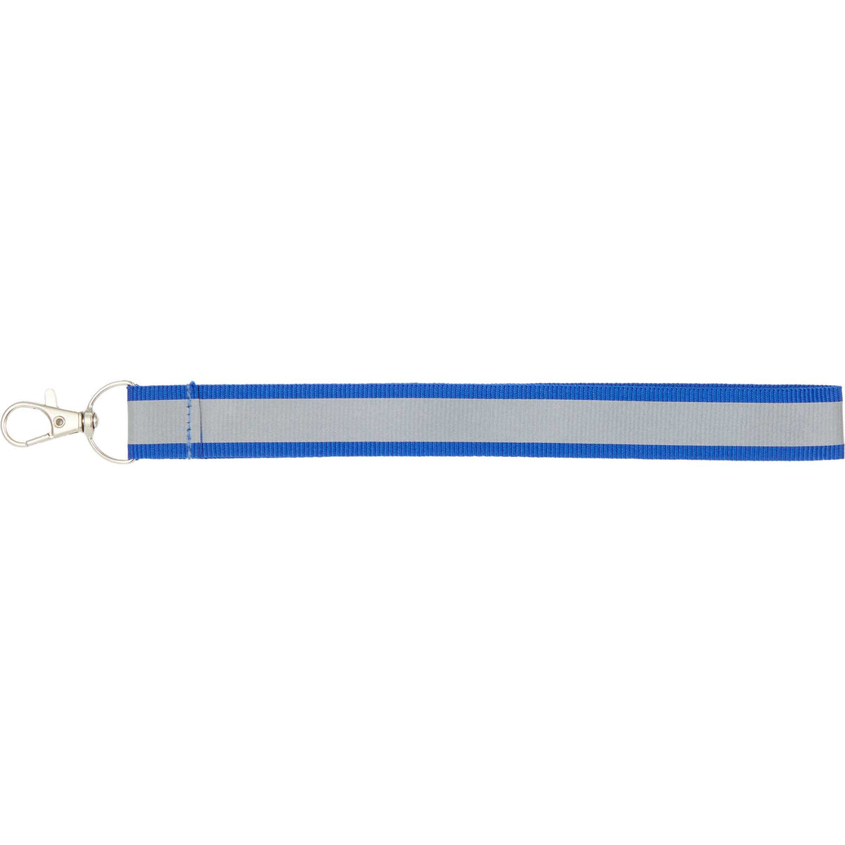 Reflective Wrist Lanyard in Recycled Polyester - Blue - Back