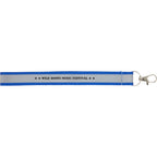 Reflective Wrist Lanyard in Recycled Polyester - Blue - Front