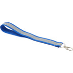 Reflective Wrist Lanyard in Recycled Polyester - Blue - Left Angle