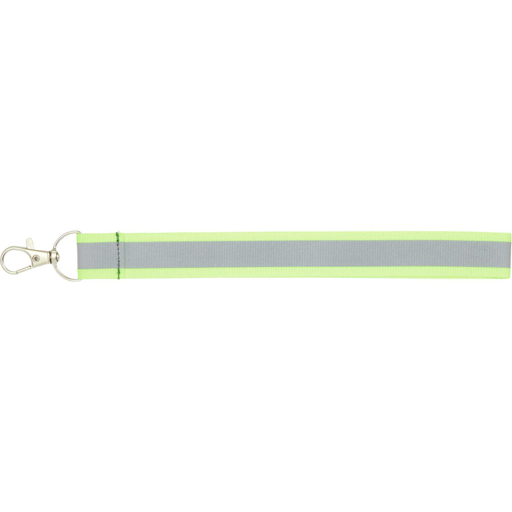 Reflective Wrist Lanyard in Recycled Polyester - Yellow - Back