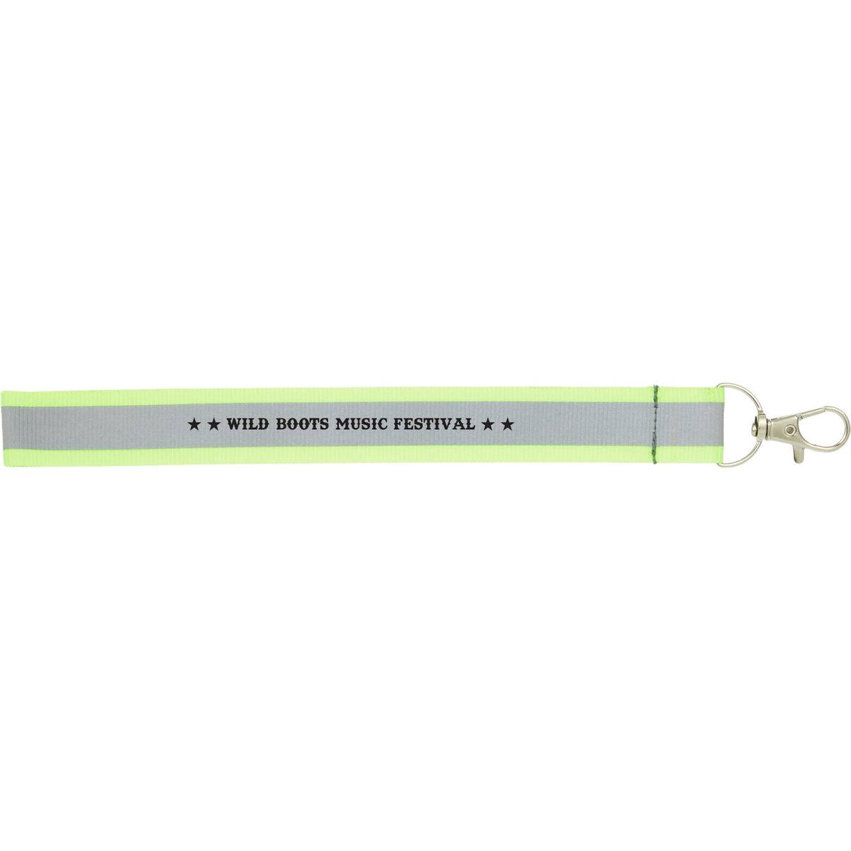 Reflective Wrist Lanyard in Recycled Polyester - Yellow - Front