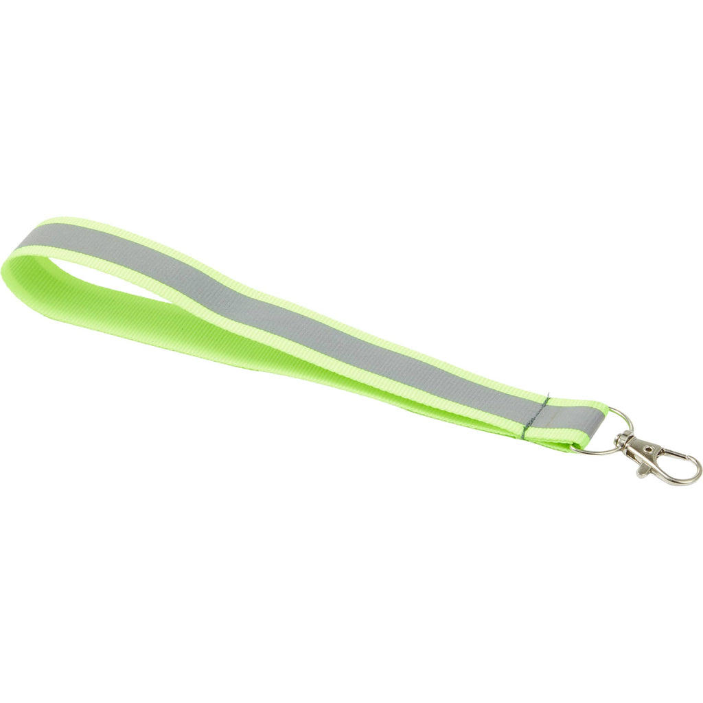 Reflective Wrist Lanyard in Recycled Polyester - Yellow - Left Angle