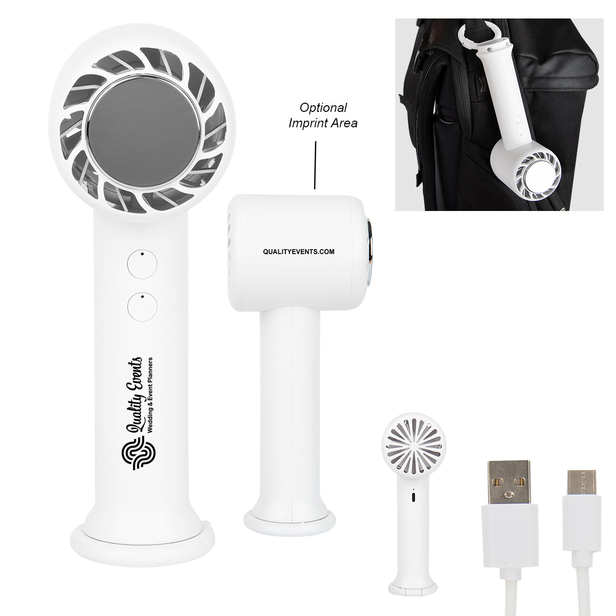 Refrigeration Fan, Portable - White - Silk Screen