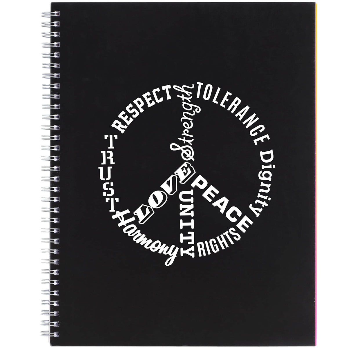 Remark Five Subject Notebook with Dividers, 8.5 x 11 Inches - Black - Front