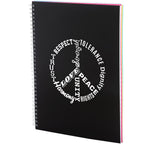 Remark Five Subject Notebook with Dividers, 8.5 x 11 Inches - Black - Left Angle
