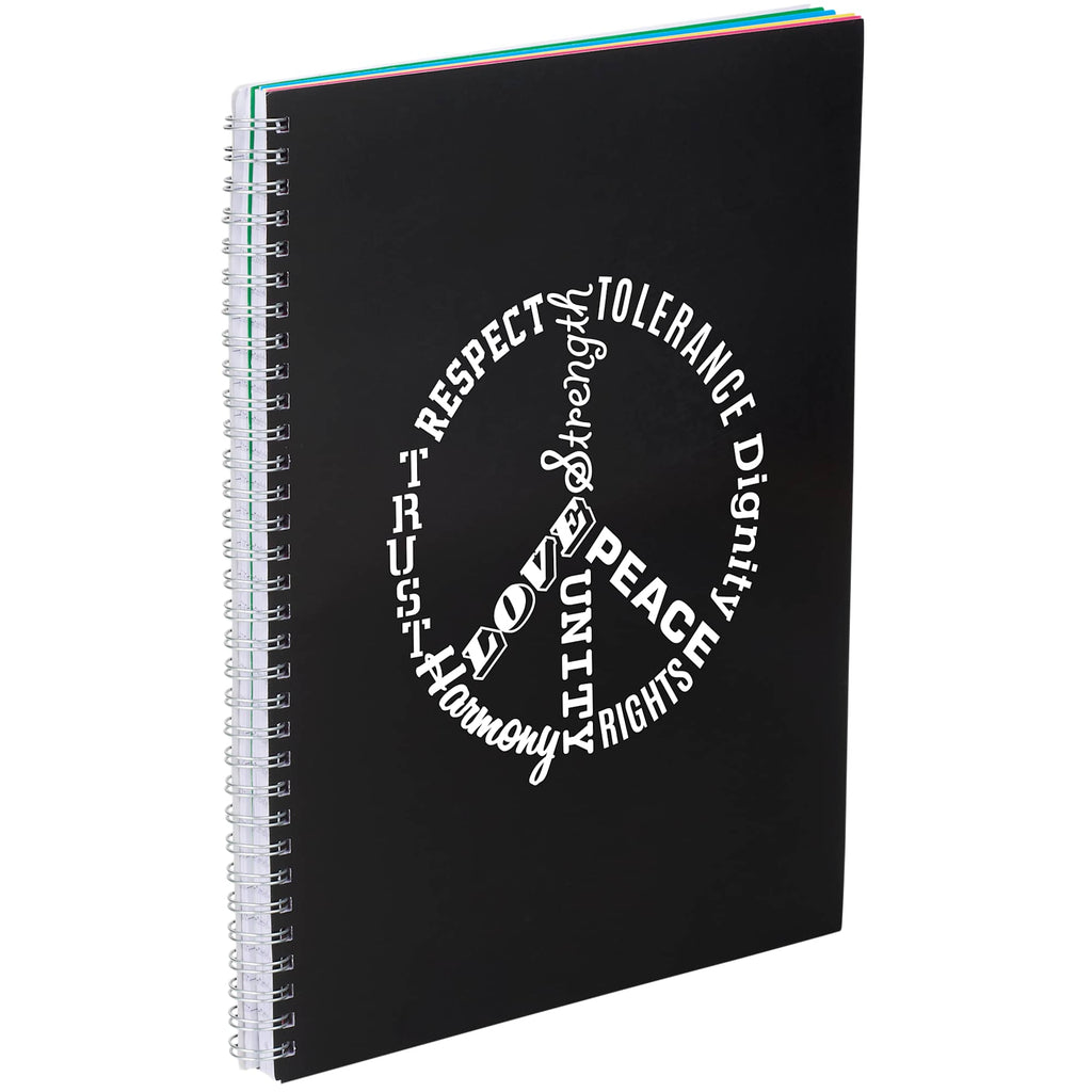 Remark Five Subject Notebook with Dividers, 8.5 x 11 Inches - Black - Right Angle