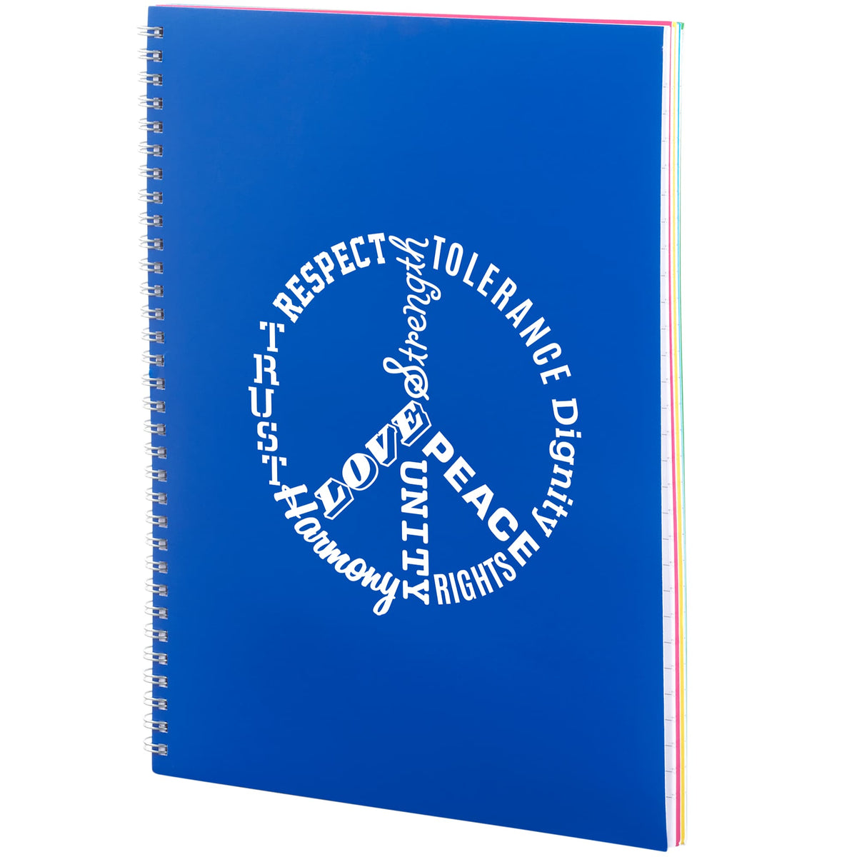 Remark Five Subject Notebook with Dividers, 8.5 x 11 Inches - Blue - Left Angle