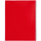 Remark Five Subject Notebook with Dividers, 8.5 x 11 Inches - Red - Back