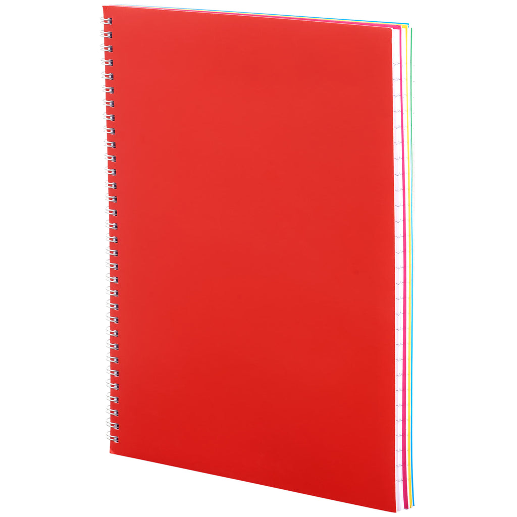 Remark Five Subject Notebook with Dividers, 8.5 x 11 Inches - Red - Left Angle 2