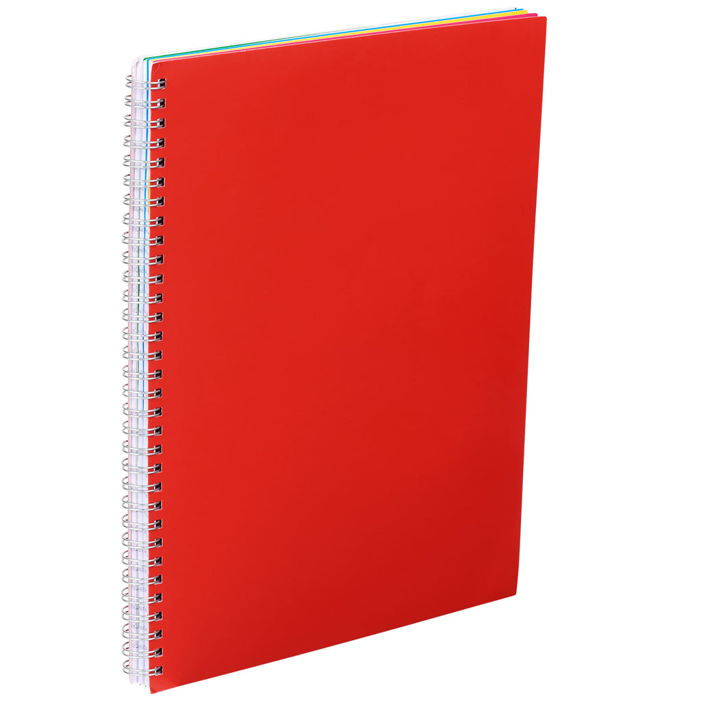 Remark Five Subject Notebook with Dividers, 8.5 x 11 Inches - Red - Right Angle 2